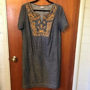 eShakti Denim Dress with Pockets size L/14